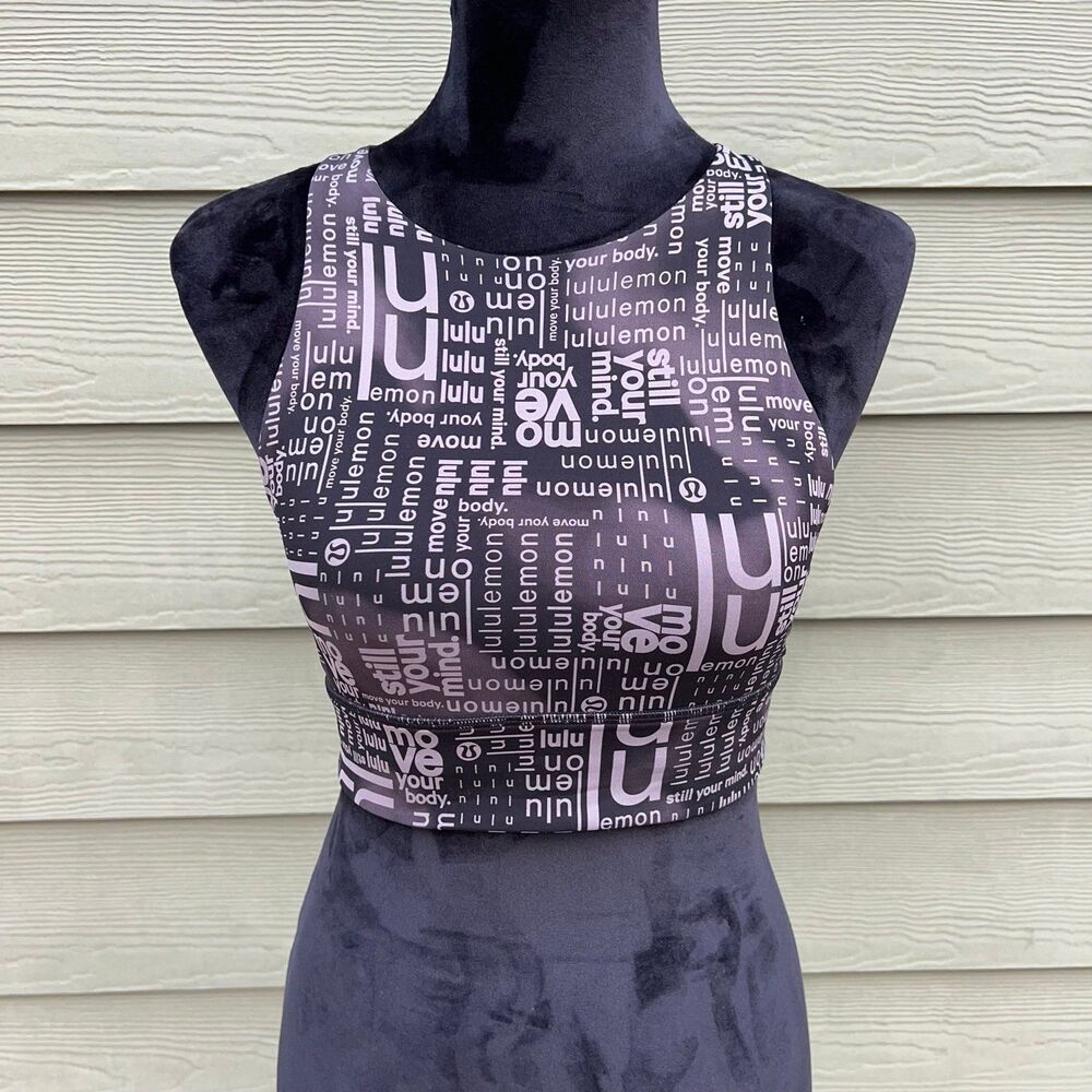 Lululemon Women’s Sports Bra Energy Bra Long Line High Neck Logo size 6